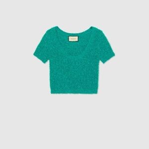 Authentic Gucci cotton bouclé crop top